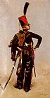 Soldier Canvas Paintings - A Rank Soldier of the 7th Hussar Regiment